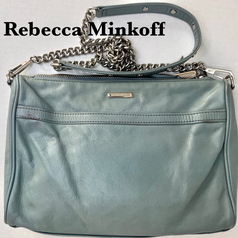Rebecca Minkoff Bluish MAC Leather Crossbody Bag/Purse/Chain & Leather Strap